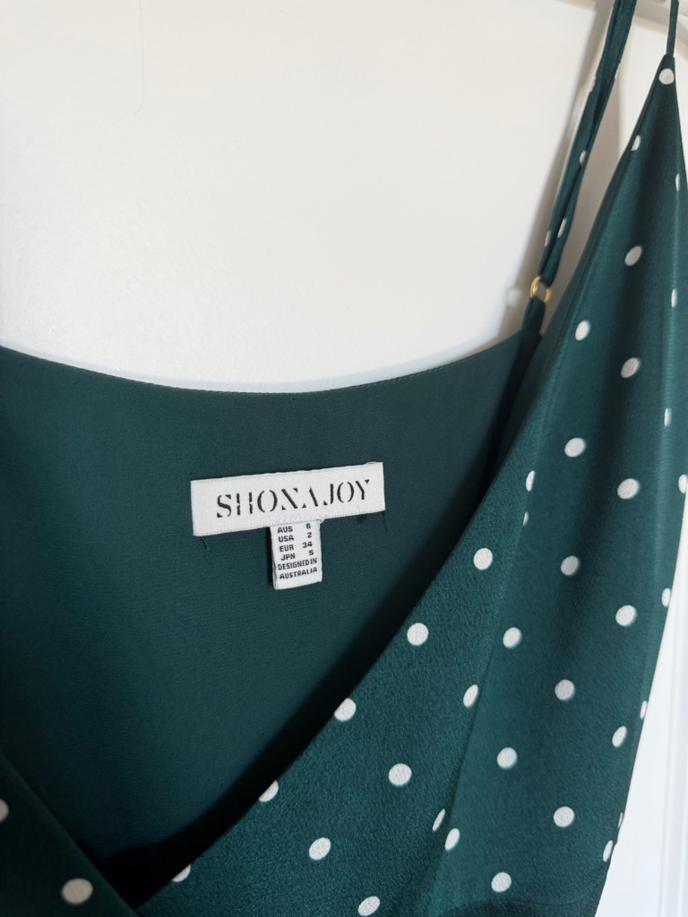 Shona Joy Martina Emerald Polka Dot Wrap Midi Dress - Picture 4 of 7